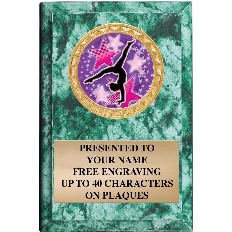 4" X 6" GREEN MBL INSERT PLQ