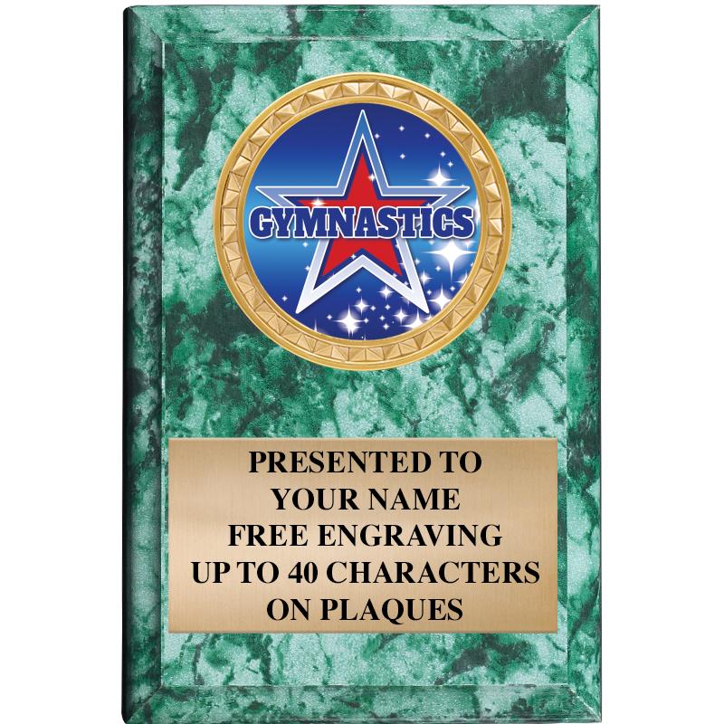 4" X 6" GREEN MBL INSERT PLQ