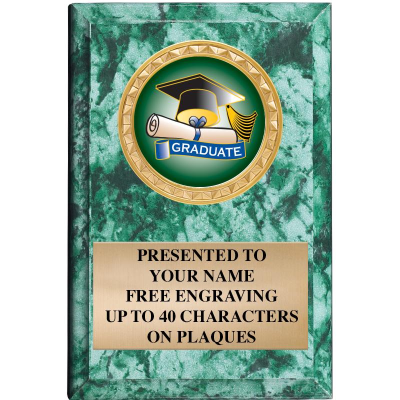 4" X 6" GREEN MBL INSERT PLQ