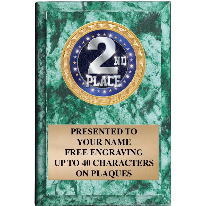 4" X 6" GREEN MBL INSERT PLQ