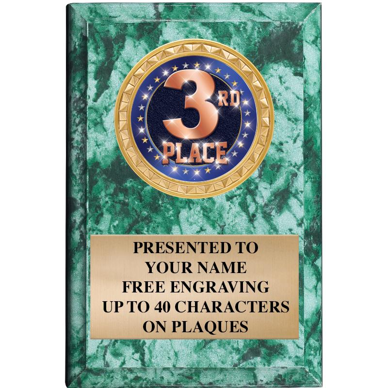 4" X 6" GREEN MBL INSERT PLQ