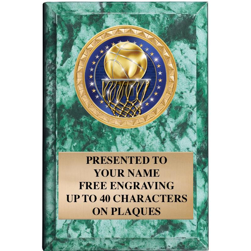 4" X 6" GREEN MBL INSERT PLQ