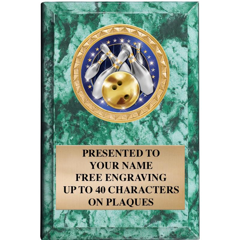 4" X 6" GREEN MBL INSERT PLQ