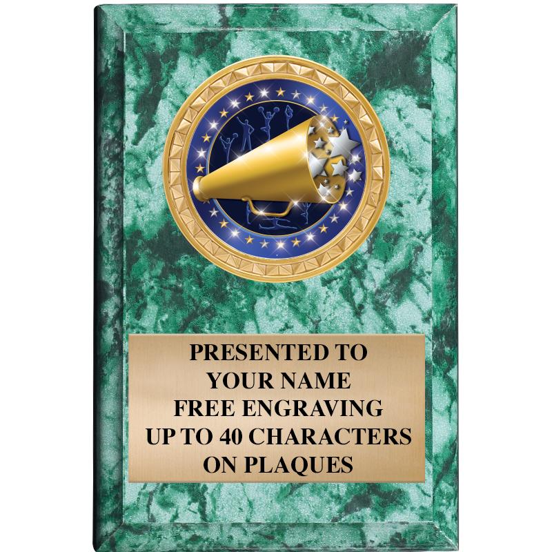 4" X 6" GREEN MBL INSERT PLQ