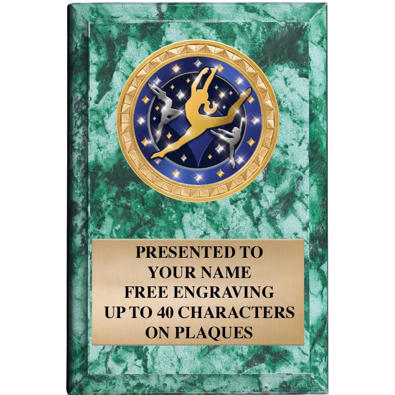 4" X 6" GREEN MBL INSERT PLQ