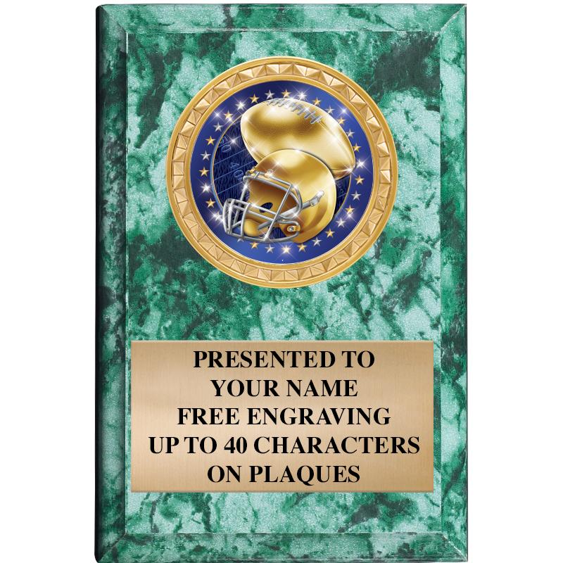 4" X 6" GREEN MBL INSERT PLQ