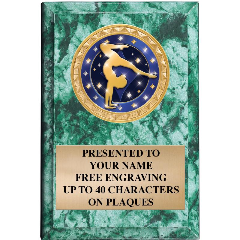 4" X 6" GREEN MBL INSERT PLQ