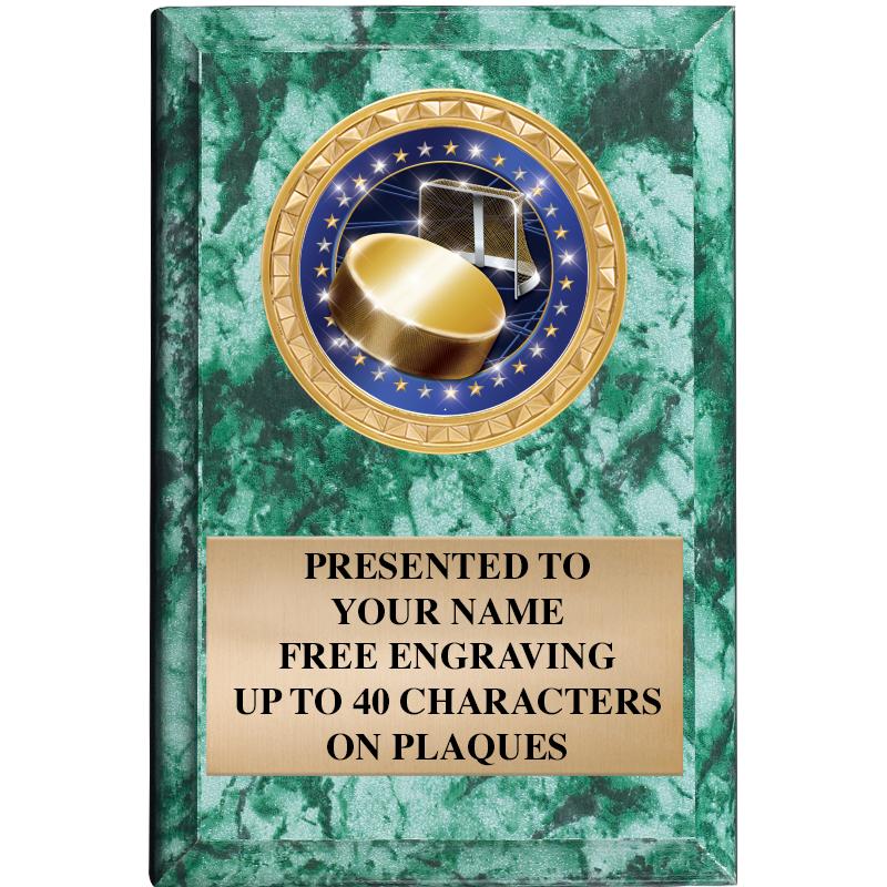 4" X 6" GREEN MBL INSERT PLQ