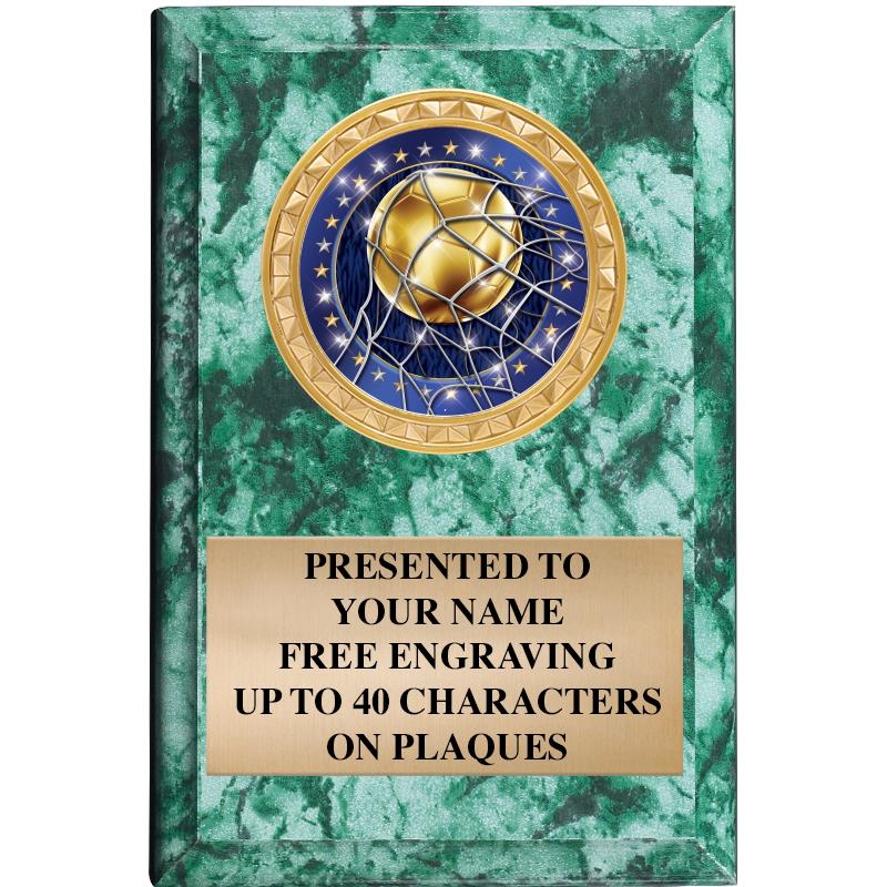 4" X 6" GREEN MBL INSERT PLQ