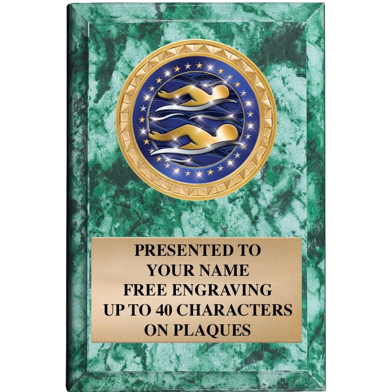 4" X 6" GREEN MBL INSERT PLQ