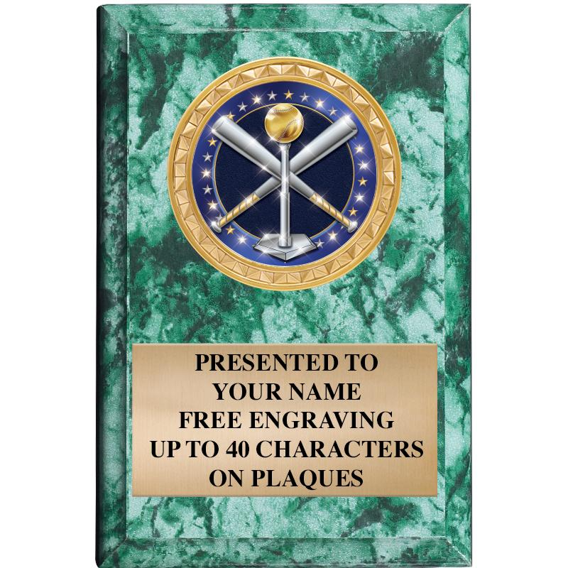 4" X 6" GREEN MBL INSERT PLQ