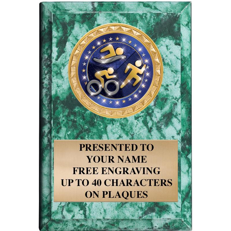 4" X 6" GREEN MBL INSERT PLQ