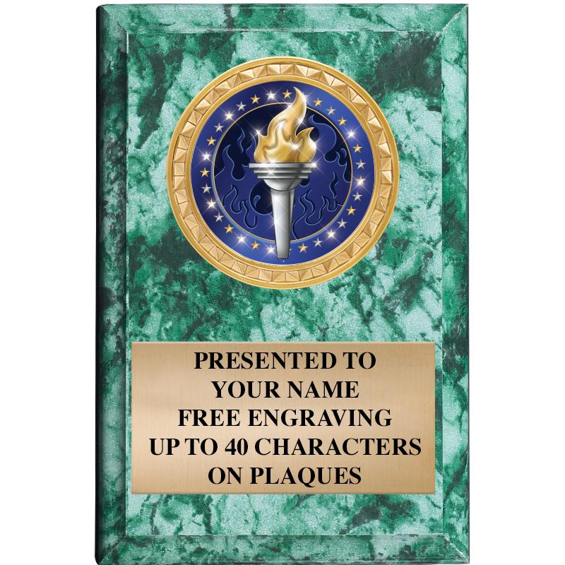 4" X 6" GREEN MBL INSERT PLQ