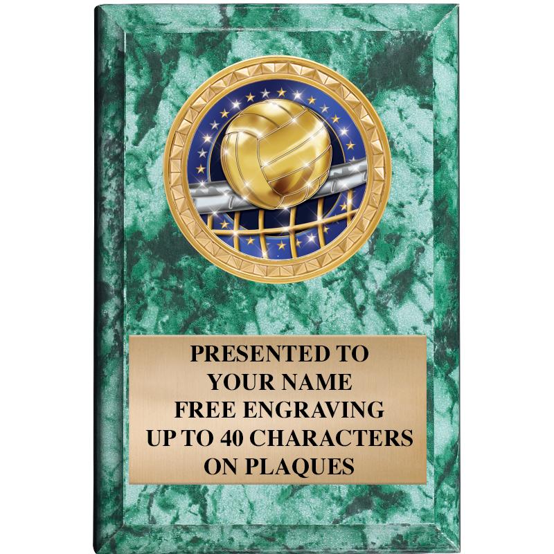 4" X 6" GREEN MBL INSERT PLQ