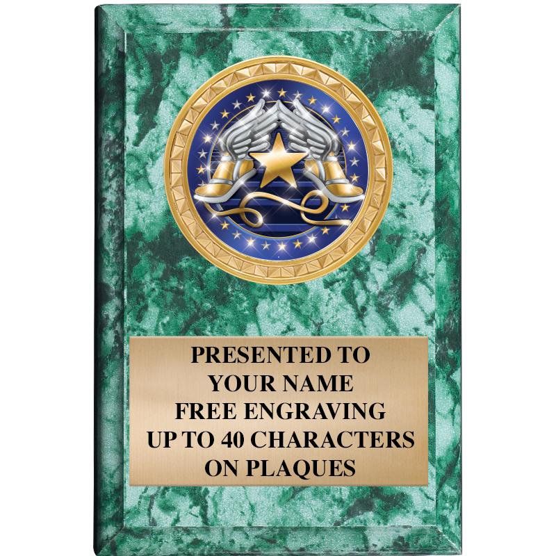 4" X 6" GREEN MBL INSERT PLQ