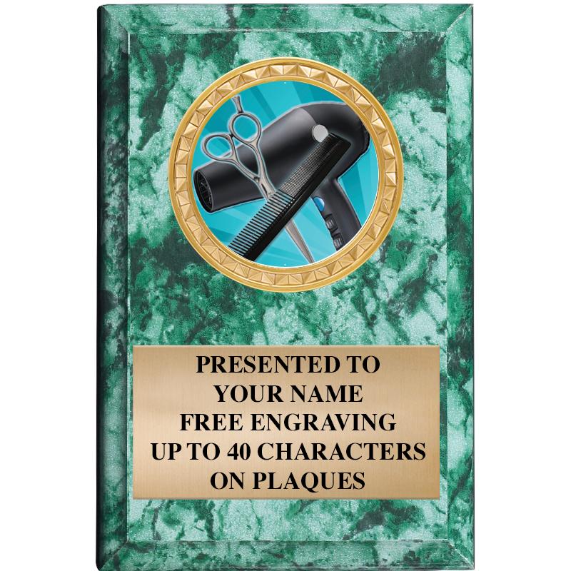 4" X 6" GREEN MBL INSERT PLQ