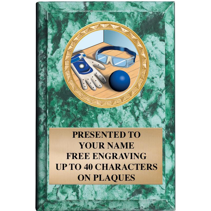 4" X 6" GREEN MBL INSERT PLQ