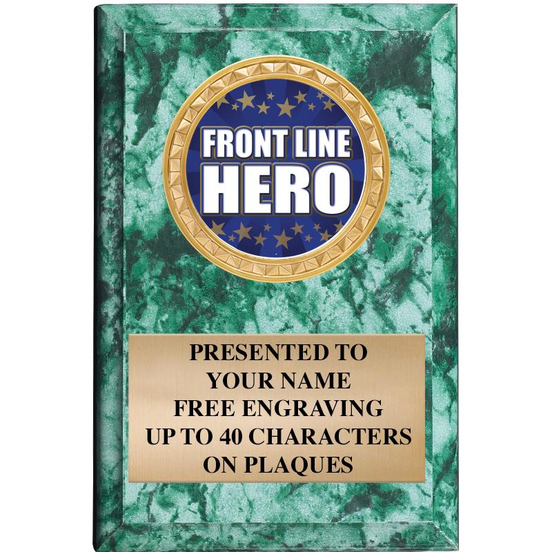 4" X 6" GREEN MBL INSERT PLQ