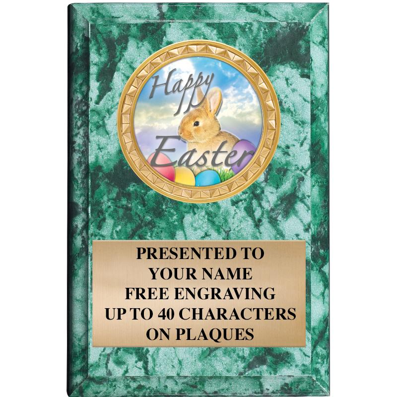 4" X 6" GREEN MBL INSERT PLQ