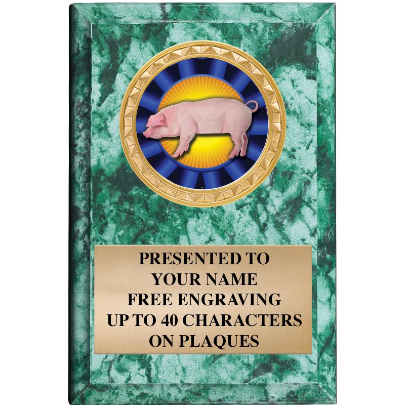 4" X 6" GREEN MBL INSERT PLQ