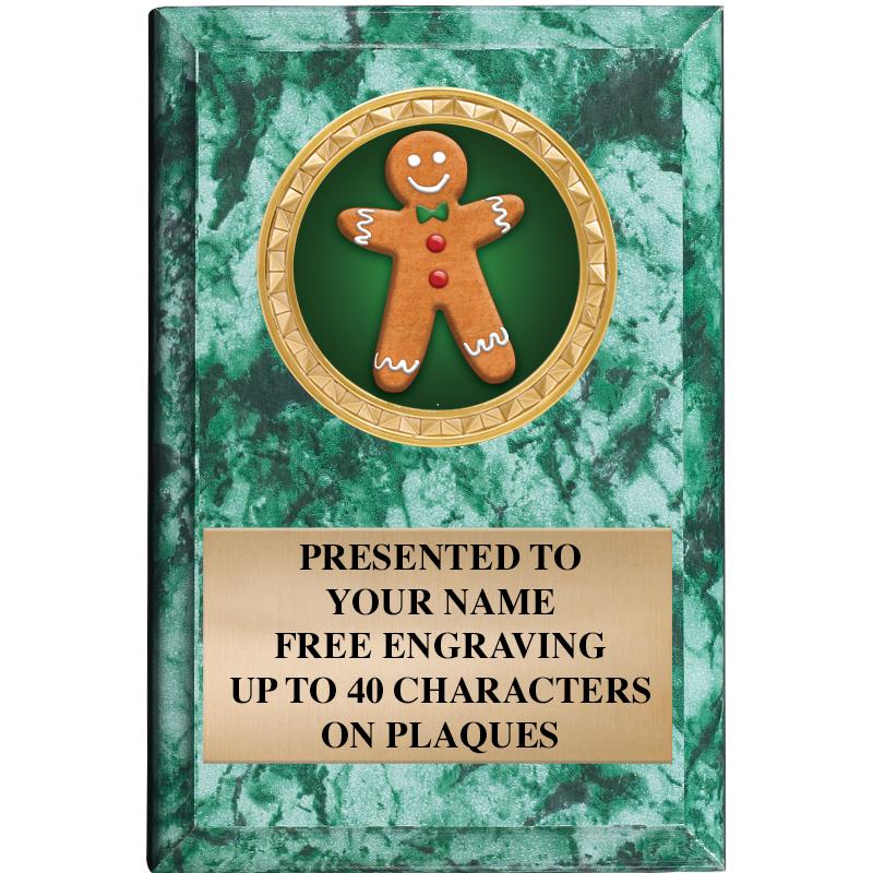 4" X 6" GREEN MBL INSERT PLQ