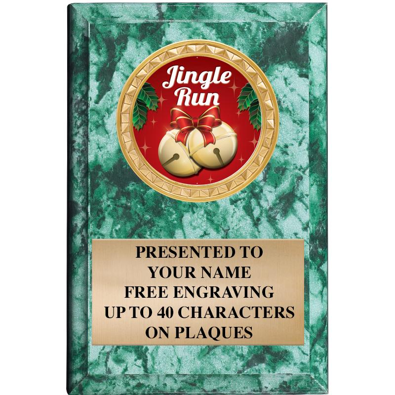 4" X 6" GREEN MBL INSERT PLQ