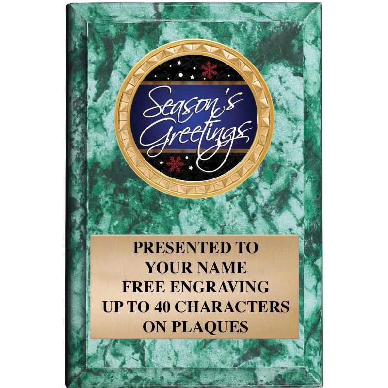 4" X 6" GREEN MBL INSERT PLQ