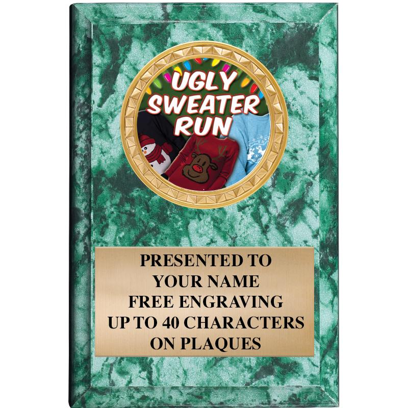 4" X 6" GREEN MBL INSERT PLQ