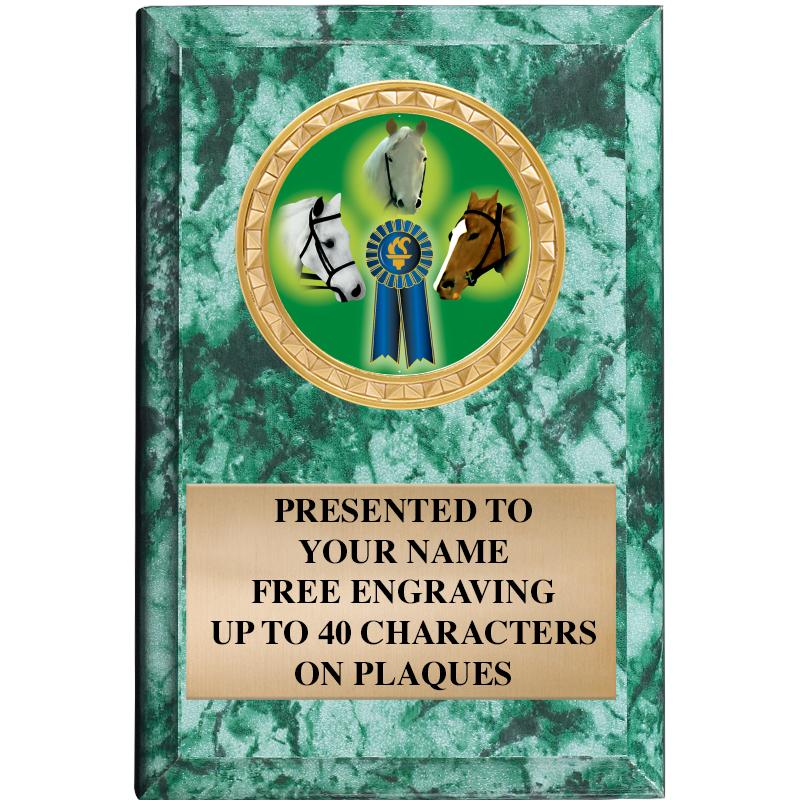 4" X 6" GREEN MBL INSERT PLQ