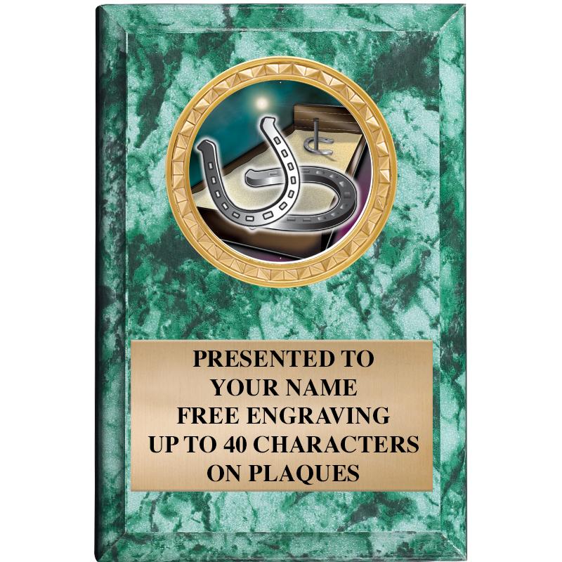 4" X 6" GREEN MBL INSERT PLQ