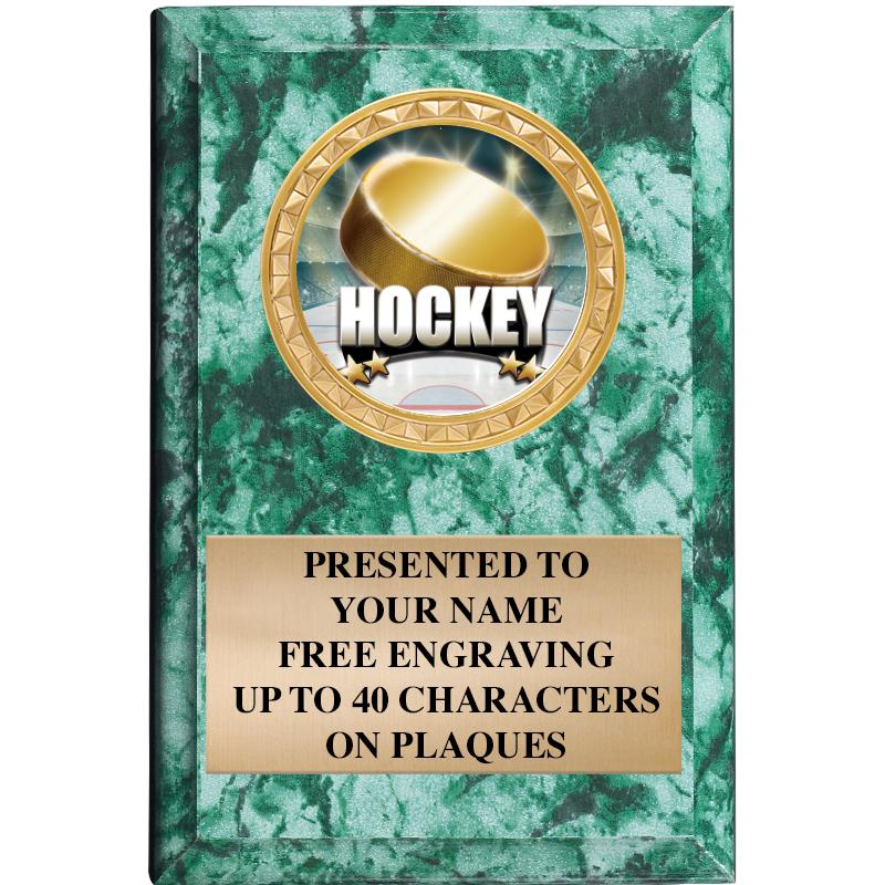 4" X 6" GREEN MBL INSERT PLQ