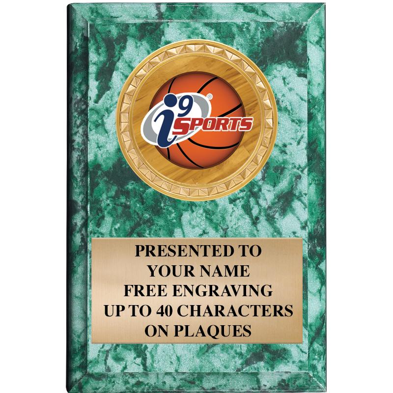 4" X 6" GREEN MBL INSERT PLQ