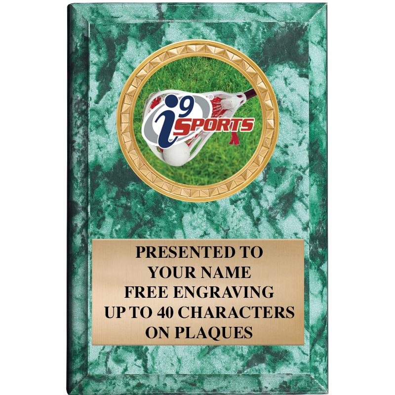 4" X 6" GREEN MBL INSERT PLQ