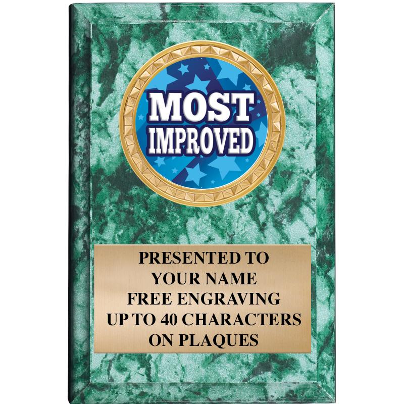 4" X 6" GREEN MBL INSERT PLQ