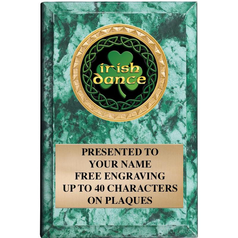 4" X 6" GREEN MBL INSERT PLQ