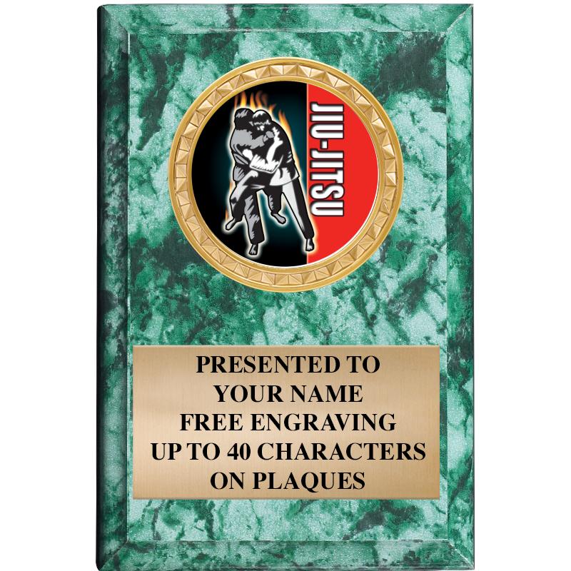 4" X 6" GREEN MBL INSERT PLQ