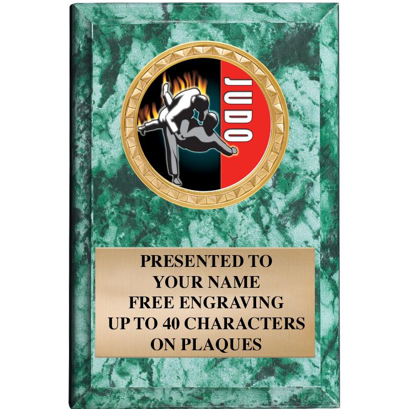 4" X 6" GREEN MBL INSERT PLQ