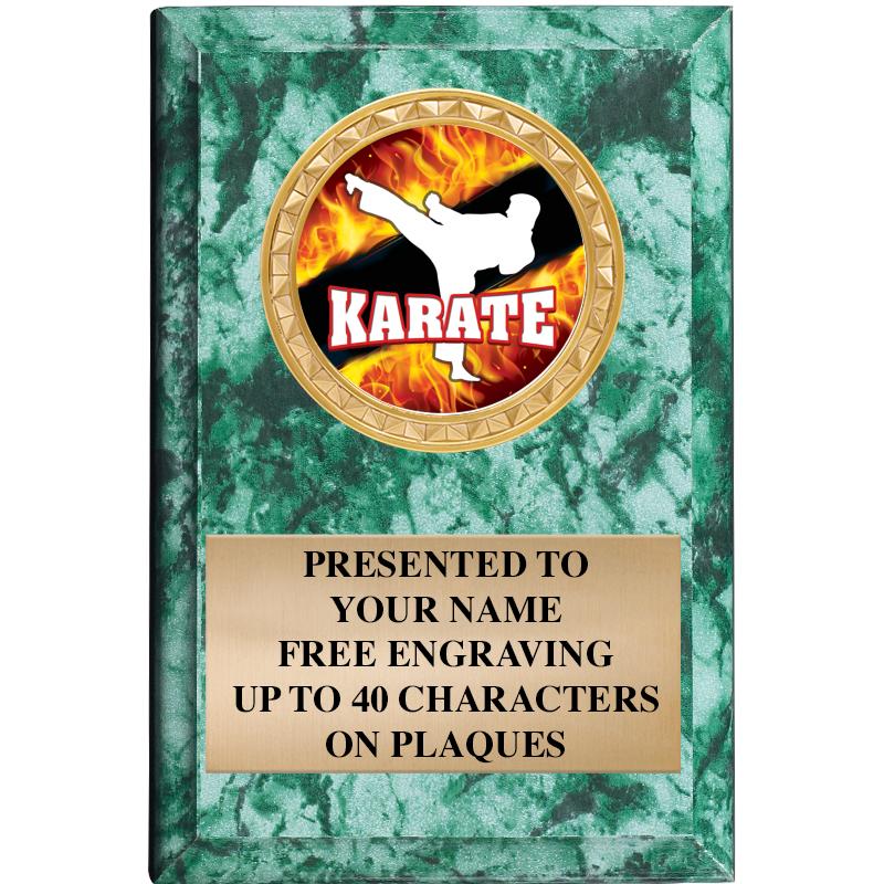 4" X 6" GREEN MBL INSERT PLQ