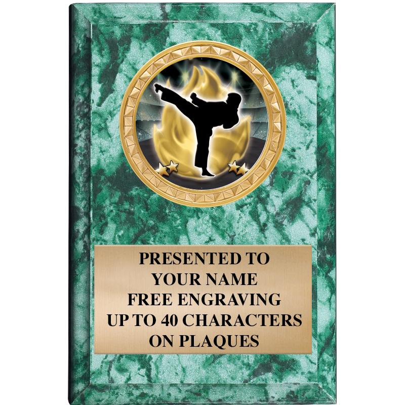 4" X 6" GREEN MBL INSERT PLQ