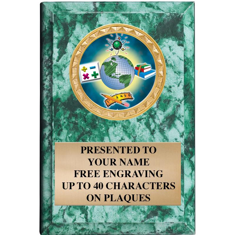 4" X 6" GREEN MBL INSERT PLQ