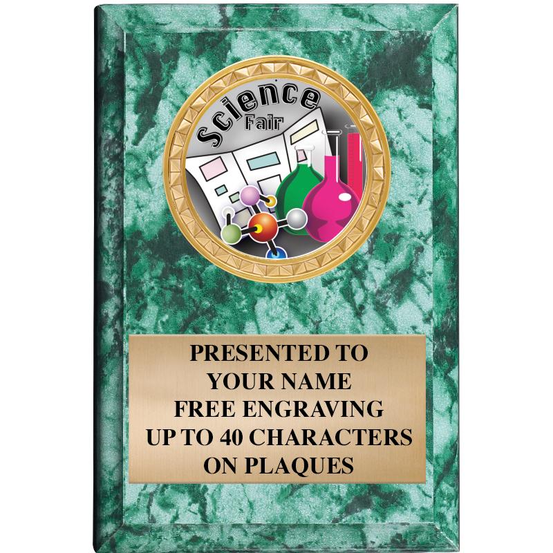 4" X 6" GREEN MBL INSERT PLQ