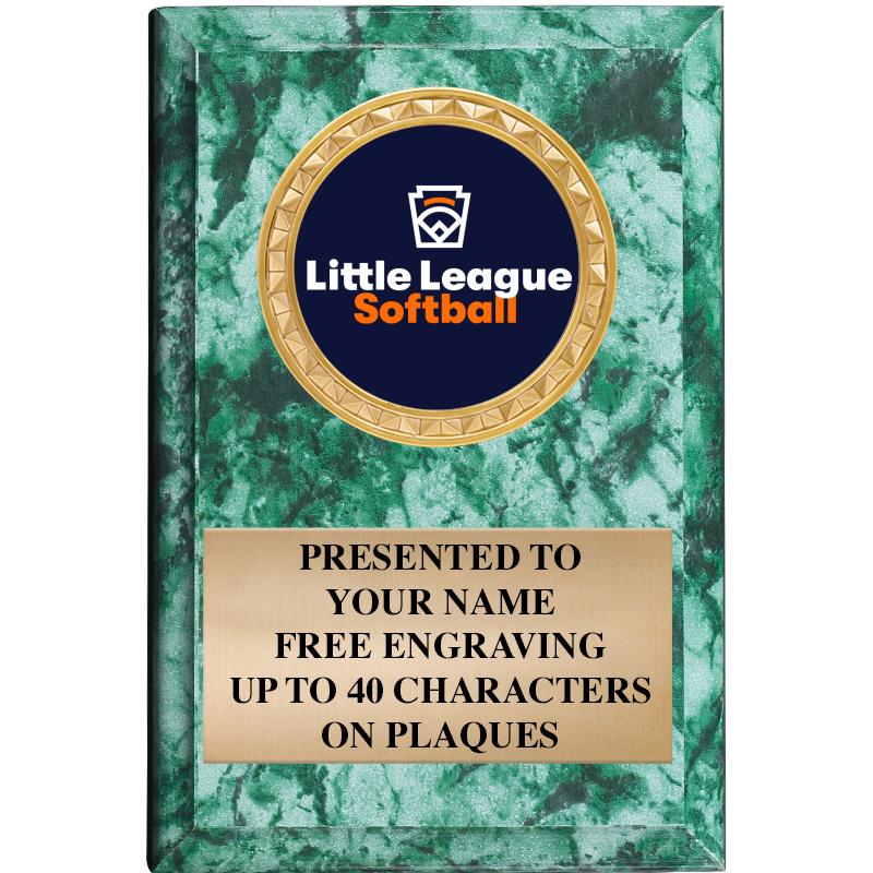 4" X 6" GREEN MBL INSERT PLQ