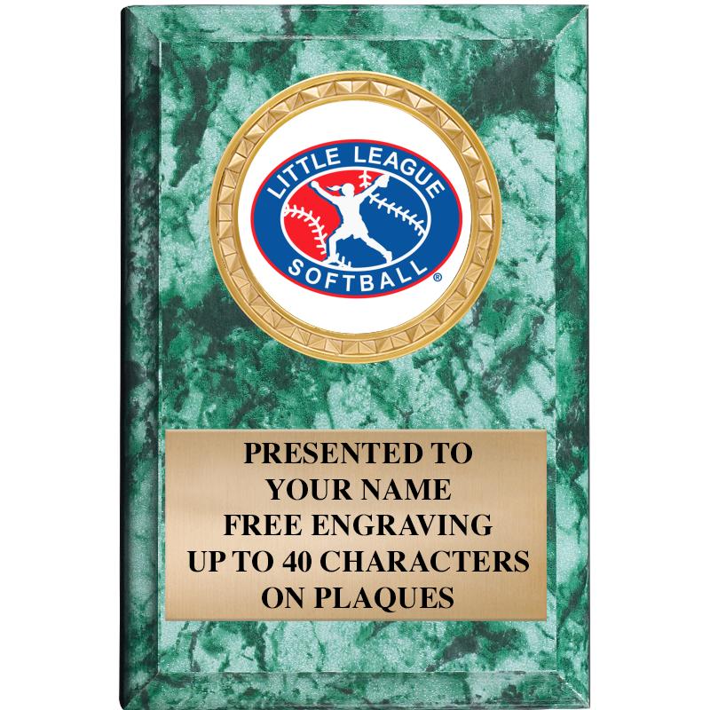 4" X 6" GREEN MBL INSERT PLQ