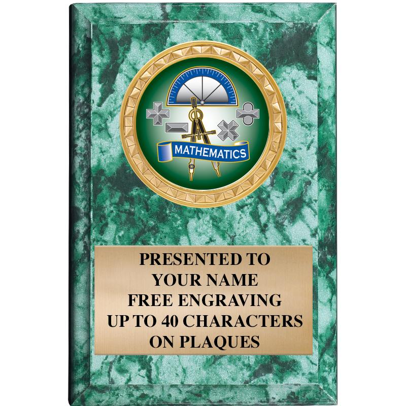 4" X 6" GREEN MBL INSERT PLQ