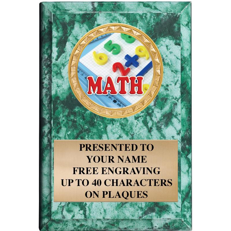 4" X 6" GREEN MBL INSERT PLQ