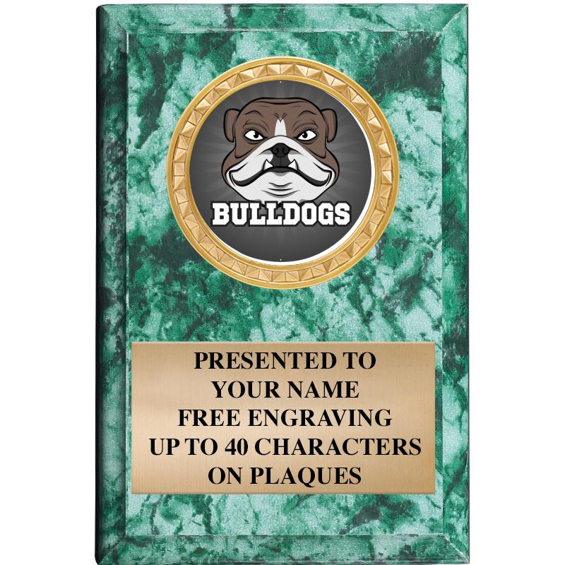 4" X 6" GREEN MBL INSERT PLQ