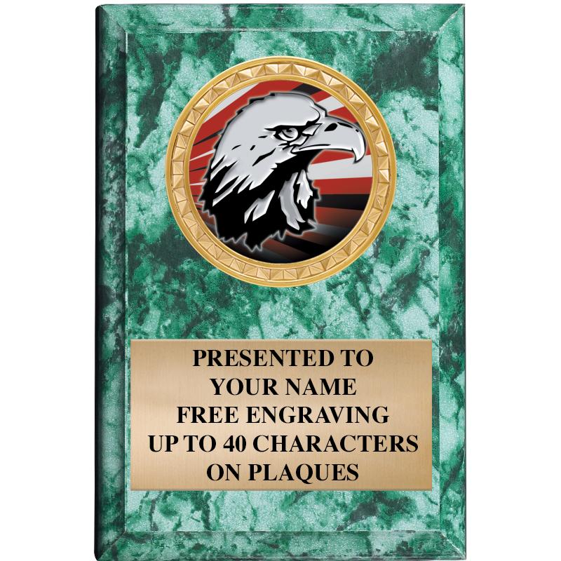 4" X 6" GREEN MBL INSERT PLQ