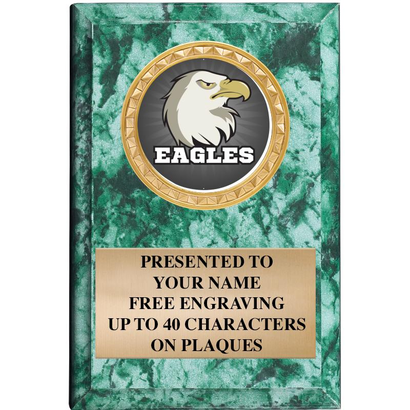 4" X 6" GREEN MBL INSERT PLQ