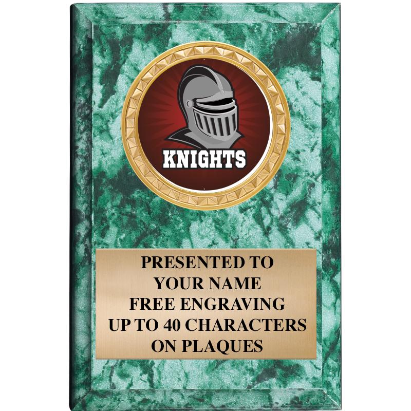 4" X 6" GREEN MBL INSERT PLQ