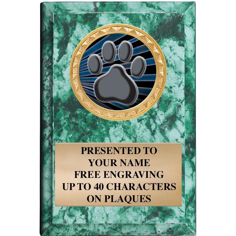 4" X 6" GREEN MBL INSERT PLQ